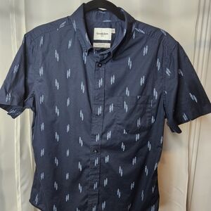 Goodfellow & Co Men's Dark Blue Patterned Shirt